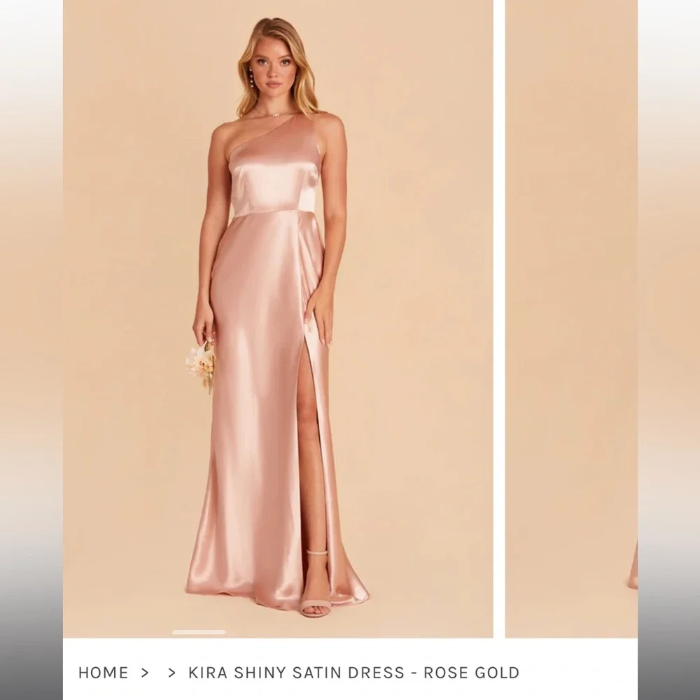 Birdy grey rose gold satin dress - Picture 2 of 2